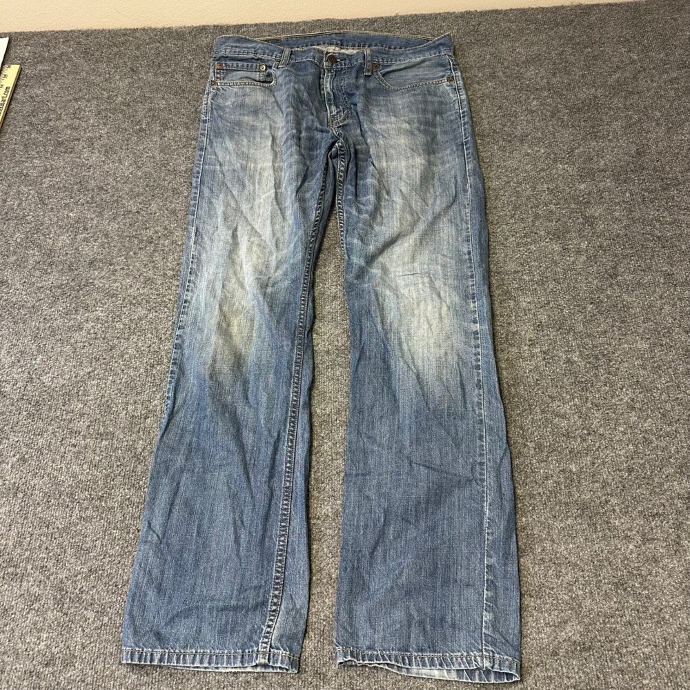 Levi's Jeans Mens Size 34 Blue 514 Straight Fit Denim Classic Casual Faded